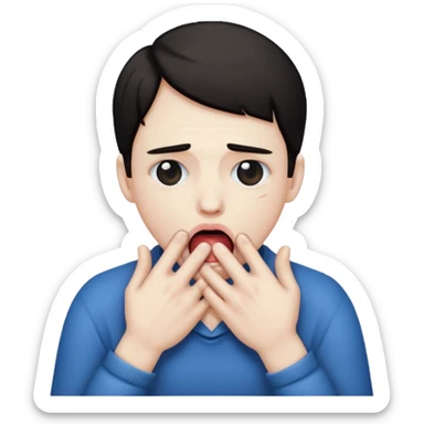 regular emoji using hands to choke themself and tongue sticking out  sticker