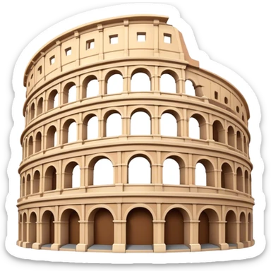 Cinematic Realistic Colosseum Landmark Emoji, depicted as the ancient Roman amphitheater rendered with dramatic architectural detail and dynamic lighting. sticker
