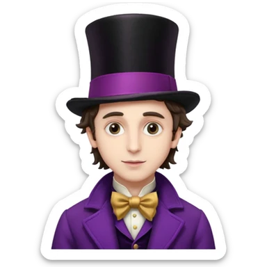 willy wonka timotee chalamet sticker