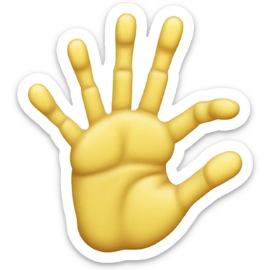 yellow Hand with 6 fingers sticker
