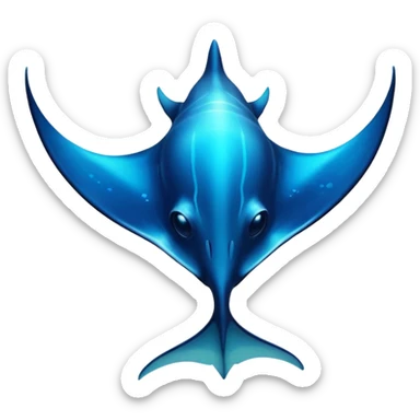 luminous manta ray sticker