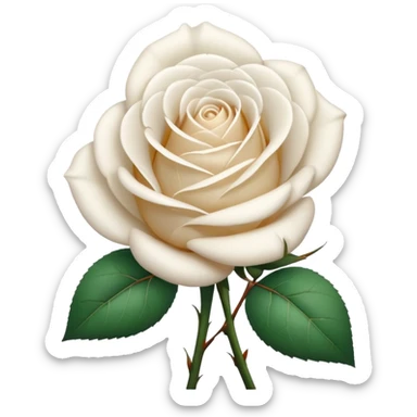 white rose, without green leaves, just flower sticker