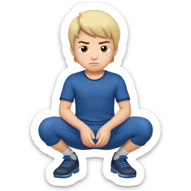 Kids male squatting  sticker