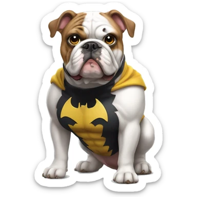 An English bulldog with Batman costume  sticker