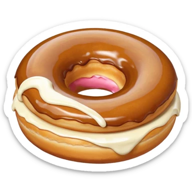 Donut with cream coming out  sticker