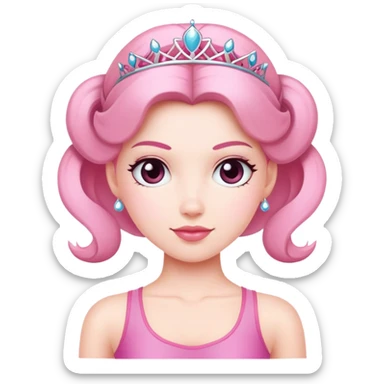 Pink Pilates white skin princess sticker