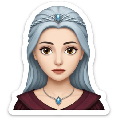 Hande Erçel as a lady from game of thrones from Starfall. Her eyes are gray. sticker