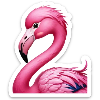 Flamingo painting a picture of a cat sticker