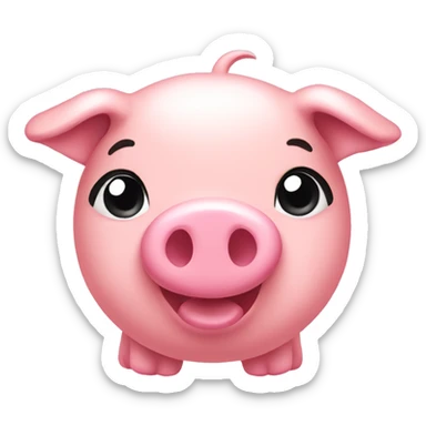 Pink piggy cute sticker