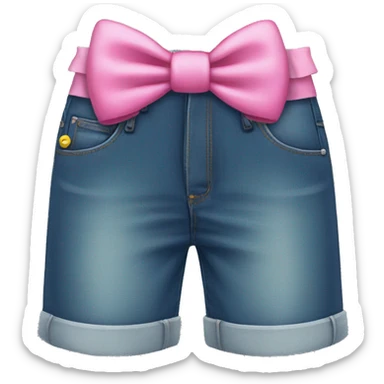 jorts with pink bow sticker