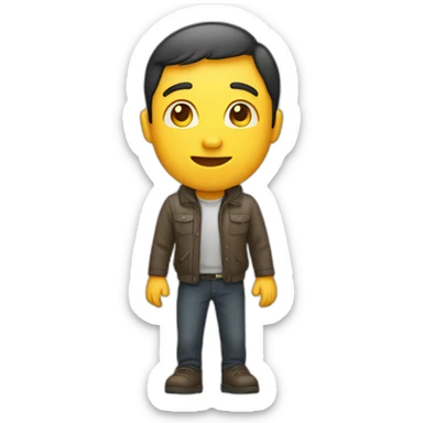 person welcome by moving down & hand sticker