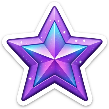 Purple Star with decoration inspired dua lipa sticker