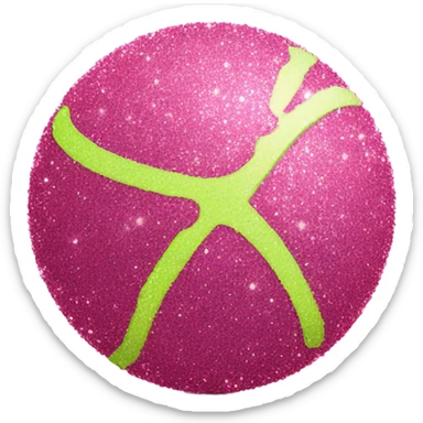 Pink tennis ball with glitter  sticker