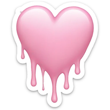 pastel pink dripping heart sticker