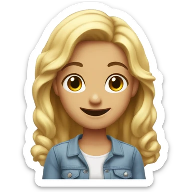 a girls saying yessss with a smile sticker