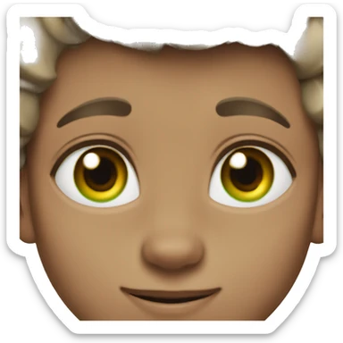 Grey brown boy cat green eyes  sticker