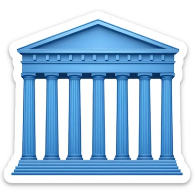 haz un emoji de un edificio griego en 3D, caricatura sticker