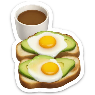 breakfast avocado toast egg sticker
