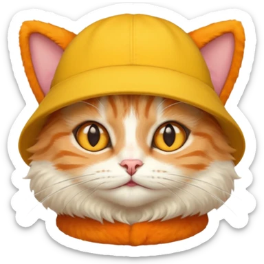 cat with yellow hats sticker