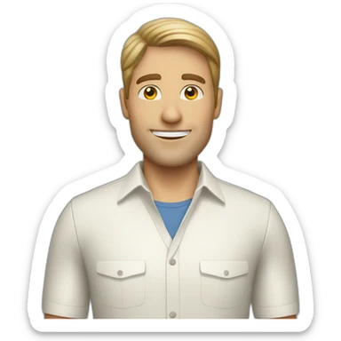 Coconut white male customer advisor sticker