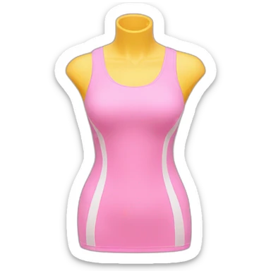 A dress form is adorned with a pink sports tank top. sticker