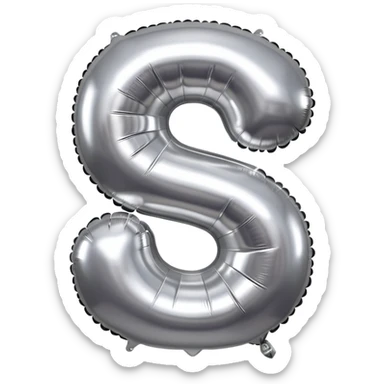 foil balloon shaped like number six sticker
