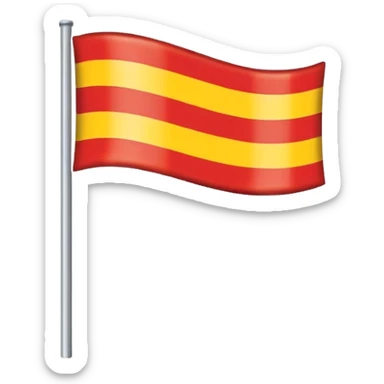 What emoji of flag which includes 50% yellow strip top nd bottom 50%red flag sticker