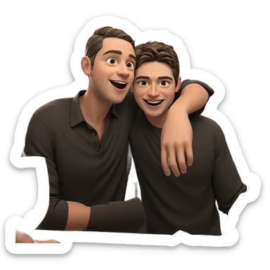 boys enjoying drinks at bar sticker