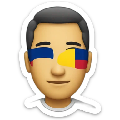 A man in a party with a Colombian flag sticker