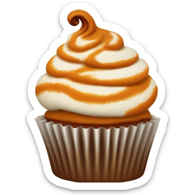pumpkin cupcake with cinnamon swirl sticker