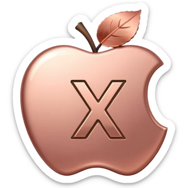 yuan sign symbol in rose gold color, apple emoji style, no text sticker