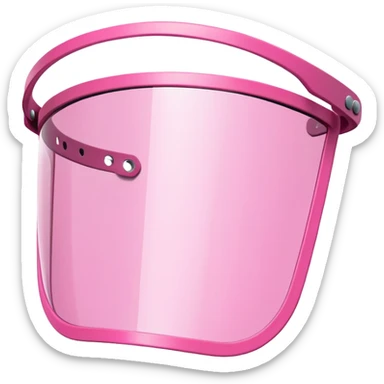 heavy duty pink shield visor, massive thickness, exaggerated Y2K style, substantial design sticker