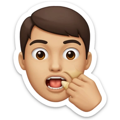 person biting something  sticker