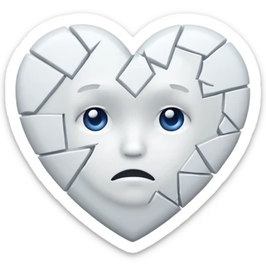 Sad broken heart  sticker