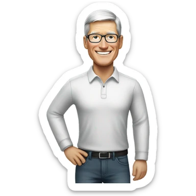 Tim Cook happy sticker
