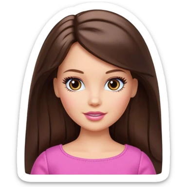 Beautiful Barbie brunette hair fair skin sticker