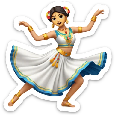 Cinematic Realistic Sirtaki Dance Pop Culture Emoji, showcasing energetic traditional dance movements rendered with dynamic, rhythmic lighting and expressive detail. sticker