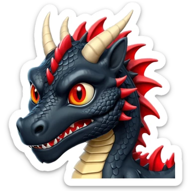 Un dragón negro furia sticker