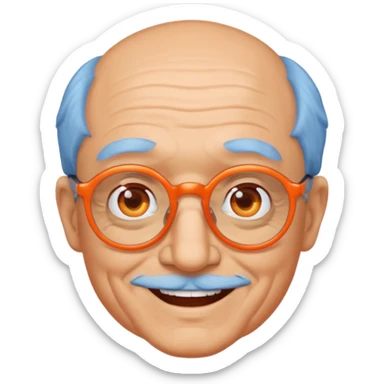 blue skinned orange glassed grandpa sticker