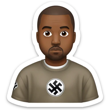 Kanye west with the nazi t shirt  sticker