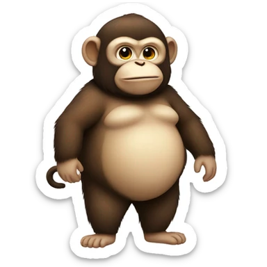 Fat monkey sticker