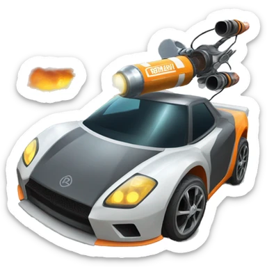 un pingouin qui conduit une voiture de rocket league sticker