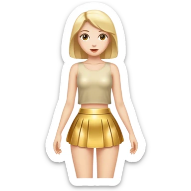 miu miu gold skirt mini realistic sticker