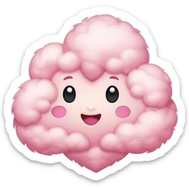 pink cloud with hearts sticker