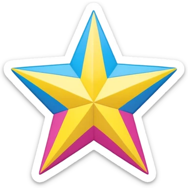 star with pansexual pride flag colors sticker