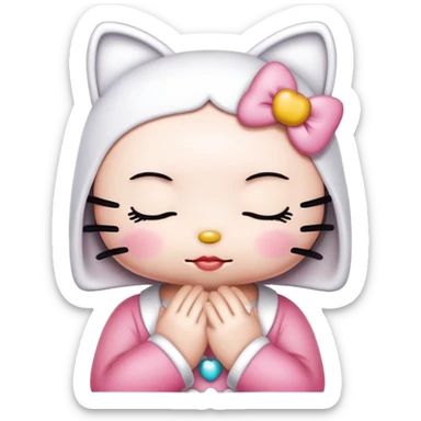 Hello kitty yeux fermer sticker