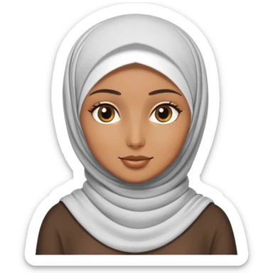 girly hijabi girl with bronzed skin skinny  sticker