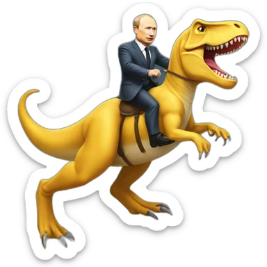 Putin ride a trex sticker