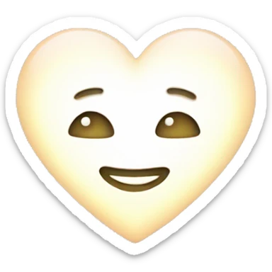 White glowing heart sticker