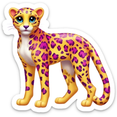 Lisa frank rainbow cheetah print sticker
